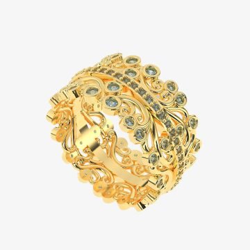 24k Gold Rose Ring