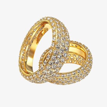 Gold Moon & Star Ring Set